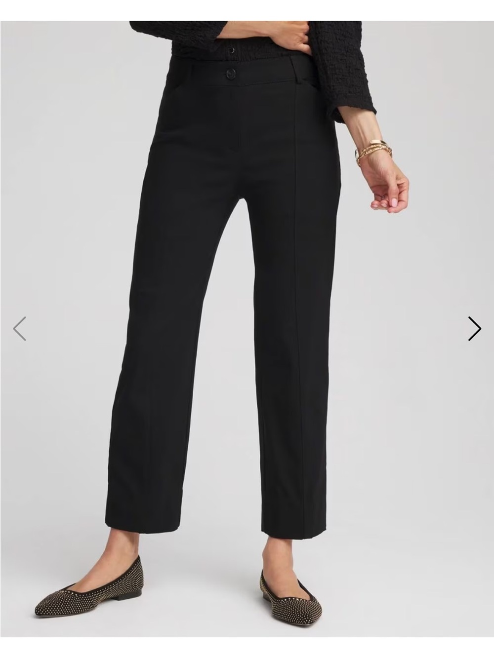 Chico’s Emme Striaght Leg Classic Black Cropped Dress Pants Size 16P